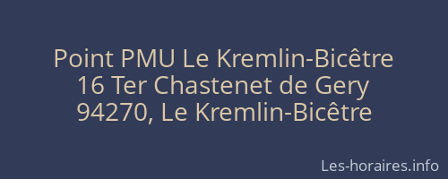 Point PMU Le Kremlin-Bicêtre