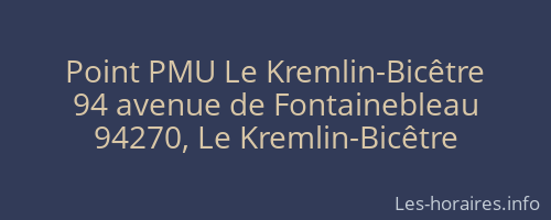 Point PMU Le Kremlin-Bicêtre