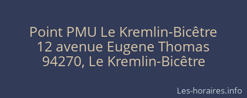 Point PMU Le Kremlin-Bicêtre