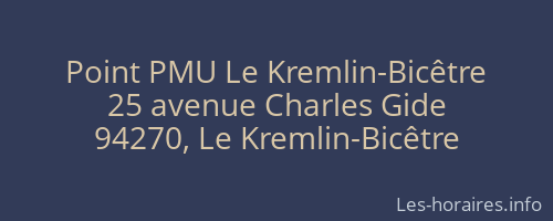 Point PMU Le Kremlin-Bicêtre