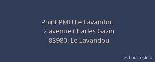 Point PMU Le Lavandou