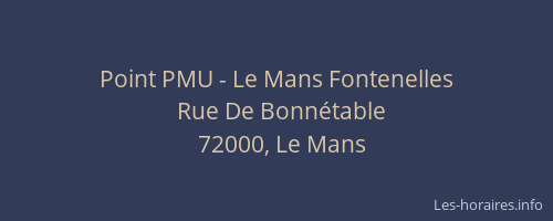 Point PMU - Le Mans Fontenelles