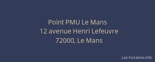 Point PMU Le Mans