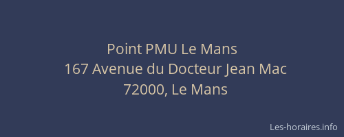 Point PMU Le Mans