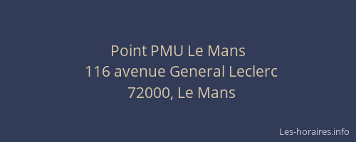 Point PMU Le Mans