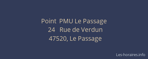 Point  PMU Le Passage