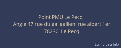 Point PMU Le Pecq