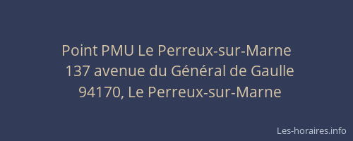 Point PMU Le Perreux-sur-Marne