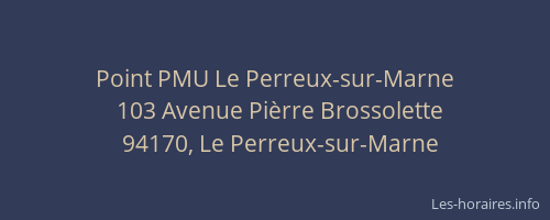 Point PMU Le Perreux-sur-Marne