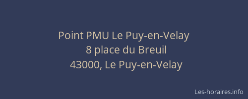 Point PMU Le Puy-en-Velay