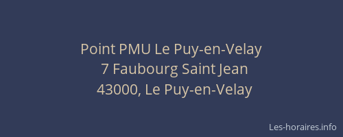 Point PMU Le Puy-en-Velay