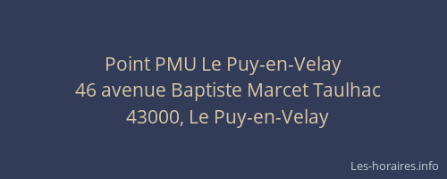 Point PMU Le Puy-en-Velay