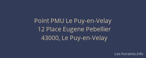 Point PMU Le Puy-en-Velay