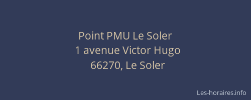 Point PMU Le Soler