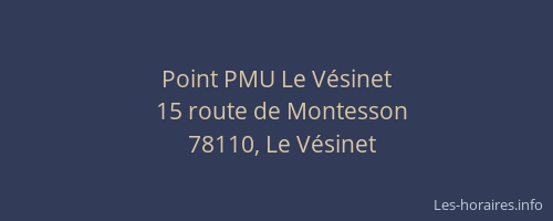 Point PMU Le V&eacute;sinet
