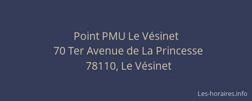 Point PMU Le V&eacute;sinet