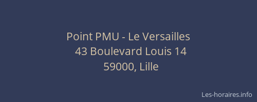 Point PMU - Le Versailles