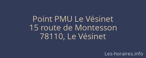 Point PMU Le Vésinet