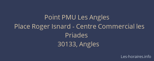 Point PMU Les Angles
