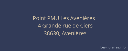 Point PMU Les Aveni&egrave;res