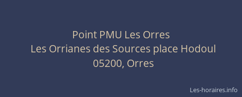 Point PMU Les Orres