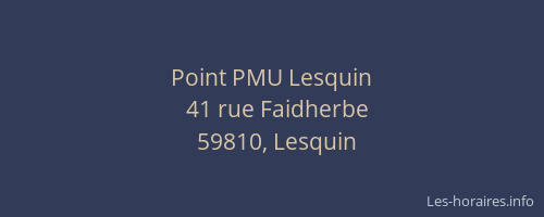 Point PMU Lesquin