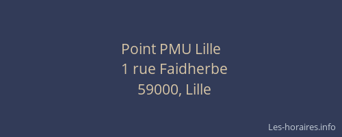 Point PMU Lille