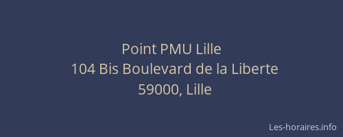 Point PMU Lille
