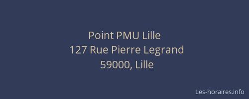 Point PMU Lille