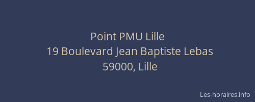 Point PMU Lille