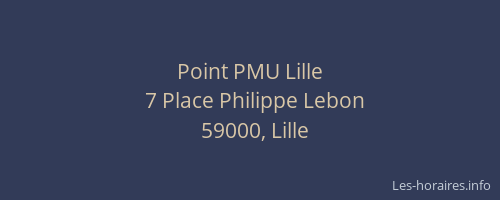 Point PMU Lille