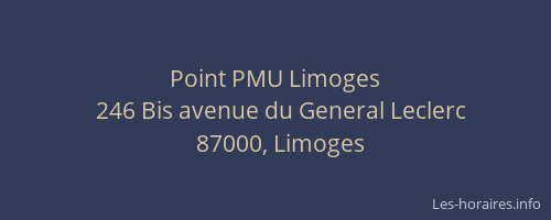 Point PMU Limoges