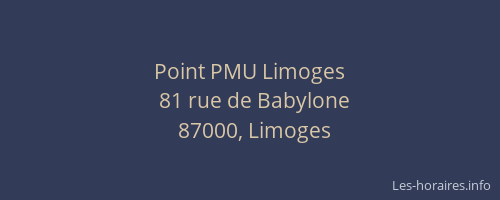 Point PMU Limoges