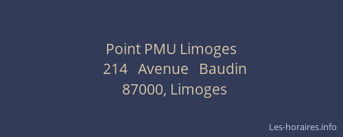 Point PMU Limoges