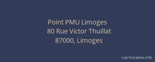 Point PMU Limoges