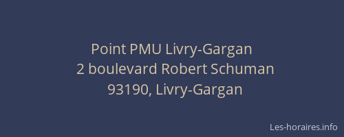 Point PMU Livry-Gargan