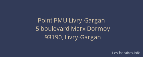 Point PMU Livry-Gargan