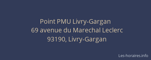 Point PMU Livry-Gargan