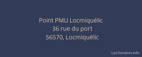 Point PMU Locmiqu&eacute;lic