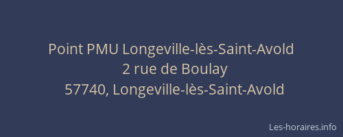 Point PMU Longeville-l&egrave;s-Saint-Avold