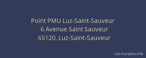 Point PMU Luz-Saint-Sauveur