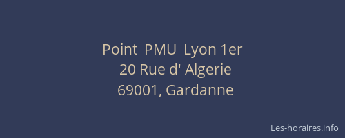 Point  PMU  Lyon 1er