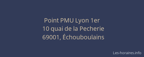 Point PMU Lyon 1er