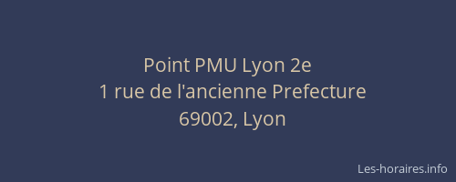 Point PMU Lyon 2e