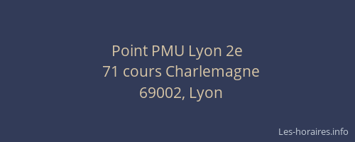 Point PMU Lyon 2e