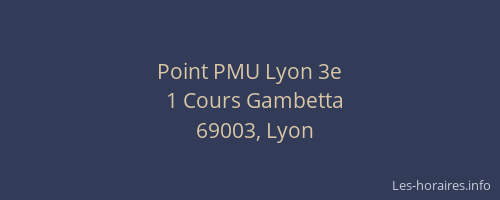 Point PMU Lyon 3e