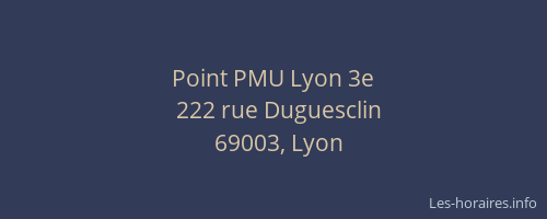 Point PMU Lyon 3e