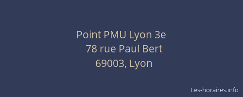 Point PMU Lyon 3e