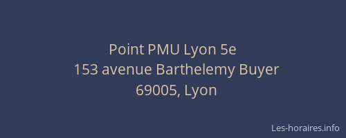 Point PMU Lyon 5e