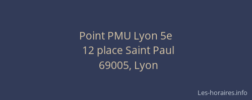 Point PMU Lyon 5e